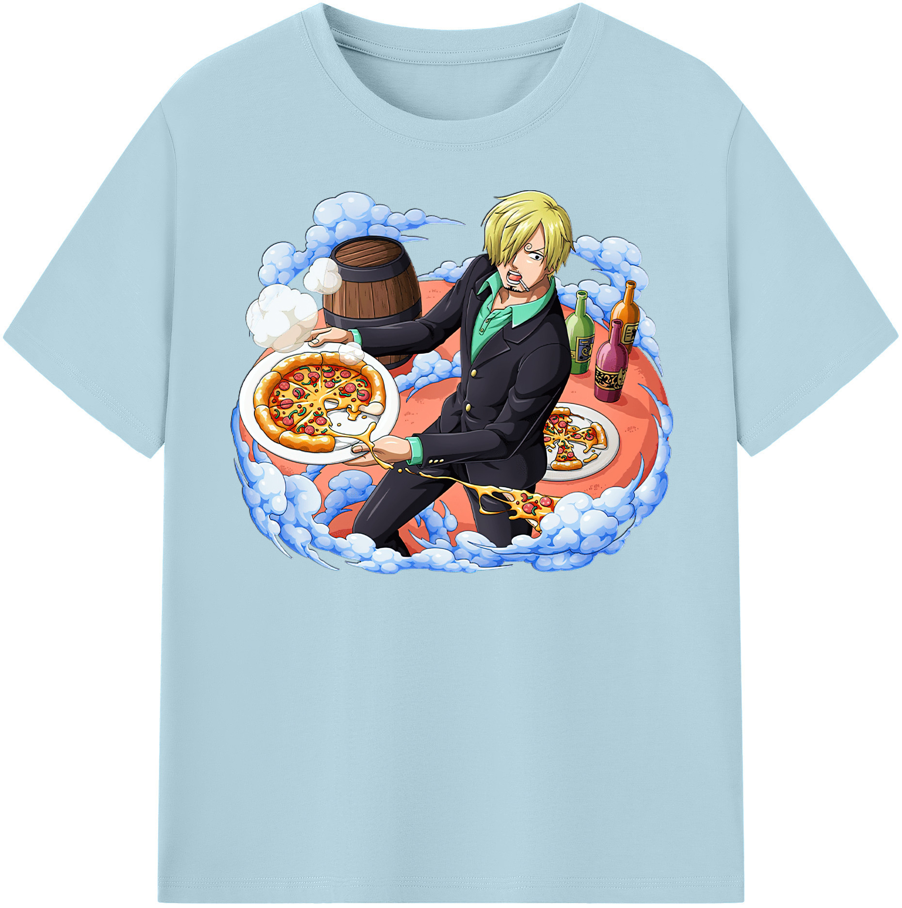 ワンピース サンジ ONE PIECE Sanji 綿100％半袖Tシャツ（フロントプリント）